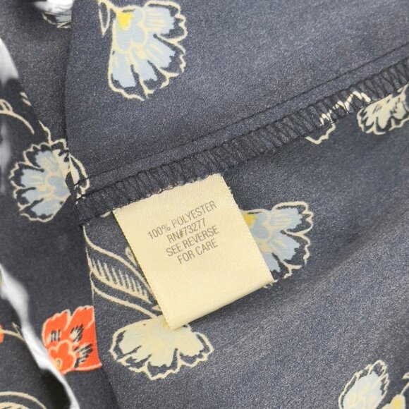 Croft & Barrow Womens 2X Sleeveless Floral Tunic Top Polyester Navy Red Blue - Picture 4 of 13